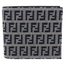 FENDI Zucchino Canvas Bifold Wallet Navy Auth 194127M-13
