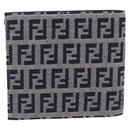 FENDI Zucchino Canvas Bifold Wallet Navy Auth 194127M-2