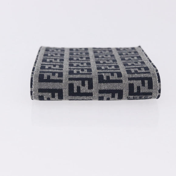 FENDI Zucchino Canvas Bifold Wallet Navy Auth 194127M