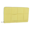 BOTTEGA VENETA MAXI INTRECCIATO Long Wallet Leather Yellow Silver Auth 194128M-1