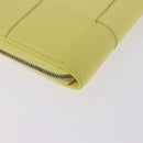 BOTTEGA VENETA MAXI INTRECCIATO Long Wallet Leather Yellow Silver Auth 194128M-16