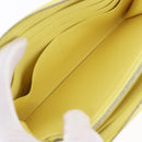 BOTTEGA VENETA MAXI INTRECCIATO Long Wallet Leather Yellow Silver Auth 194128M-19