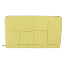 BOTTEGA VENETA MAXI INTRECCIATO Long Wallet Leather Yellow Silver Auth 194128M-13