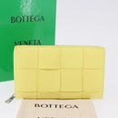 BOTTEGA VENETA MAXI INTRECCIATO Long Wallet Leather Yellow Silver Auth 194128M-12
