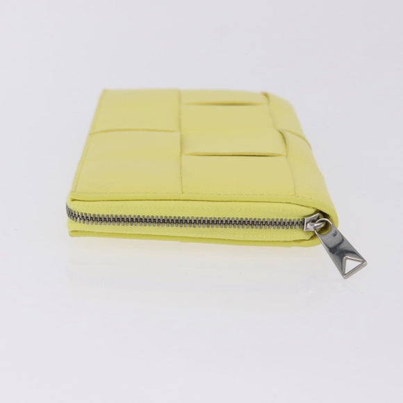 BOTTEGA VENETA MAXI INTRECCIATO Long Wallet Leather Yellow Silver Auth 194128M