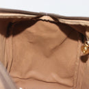 GUCCI GG Supreme Hand Bag PVC Leather Beige Gold Tone 002 123 6842 Auth 194131-19