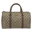 GUCCI GG Supreme Hand Bag PVC Leather Beige Gold Tone 002 123 6842 Auth 194131-2