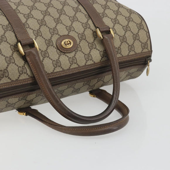 GUCCI GG Supreme Hand Bag PVC Leather Beige Gold Tone 002 123 6842 Auth 194131