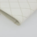 CHANEL Bicolore Bifold Wallet Caviar Skin White Gold Tone CC Auth 194133A-11
