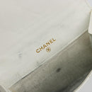 CHANEL Bicolore Bifold Wallet Caviar Skin White Gold Tone CC Auth 194133A-14