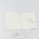 CHANEL Bicolore Bifold Wallet Caviar Skin White Gold Tone CC Auth 194133A-17