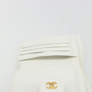 CHANEL Bicolore Bifold Wallet Caviar Skin White Gold Tone CC Auth 194133A-22