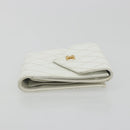 CHANEL Bicolore Bifold Wallet Caviar Skin White Gold Tone CC Auth 194133A-4