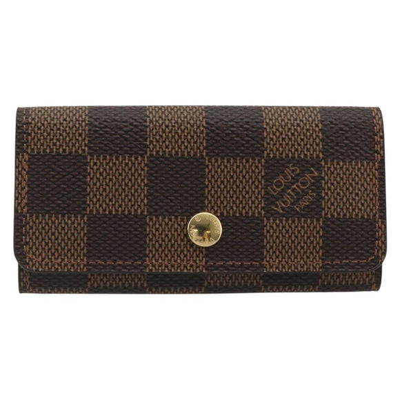 LOUIS VUITTON Damier Ebene Multicles 4 Key Case N62631 LV Auth 194134M