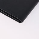 CELINE Medium Strap Wallet Leather Black Gold Auth 194135A-10