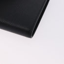 CELINE Medium Strap Wallet Leather Black Gold Auth 194135A-11