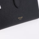CELINE Medium Strap Wallet Leather Black Gold Auth 194135A-12