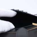 CELINE Medium Strap Wallet Leather Black Gold Auth 194135A-15