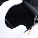 CELINE Medium Strap Wallet Leather Black Gold Auth 194135A-16