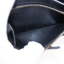 CELINE Medium Strap Wallet Leather Black Gold Auth 194135A-18