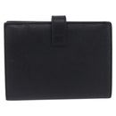 CELINE Medium Strap Wallet Leather Black Gold Auth 194135A-3