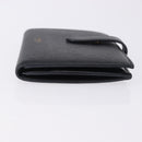 CELINE Medium Strap Wallet Leather Black Gold Auth 194135A-4