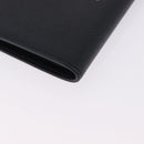 CELINE Medium Strap Wallet Leather Black Gold Auth 194135A-8