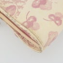 Christian Dior Saddle Chain Shoulder Bag Canvas Pink Silver Auth 194136-13