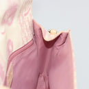Christian Dior Saddle Chain Shoulder Bag Canvas Pink Silver Auth 194136-19