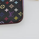 LOUIS VUITTON Multicolor Pochette Cles NM Coin Purse Black M60279 Auth 194139M-15