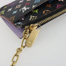 LOUIS VUITTON Multicolor Pochette Cles NM Coin Purse Black M60279 Auth 194139M-8