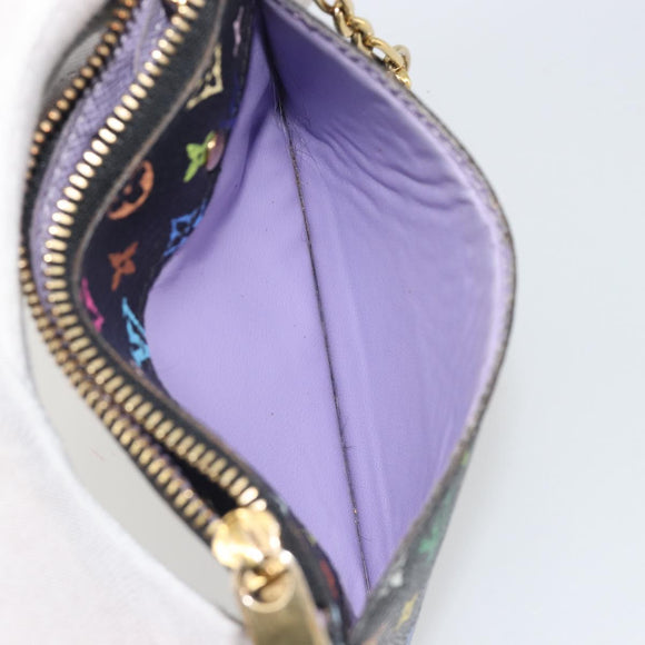 LOUIS VUITTON Multicolor Pochette Cles NM Coin Purse Black M60279 Auth 194139M