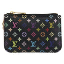 LOUIS VUITTON Multicolor Pochette Cles NM Coin Purse Black M60279 Auth 194139M-13