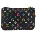 LOUIS VUITTON Multicolor Pochette Cles NM Coin Purse Black M60279 Auth 194139M-2
