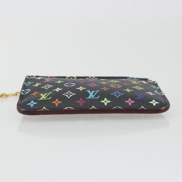 LOUIS VUITTON Multicolor Pochette Cles NM Coin Purse Black M60279 Auth 194139M