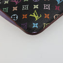 LOUIS VUITTON Multicolor Pochette Cles NM Coin Purse Black M60279 Auth 194139M-14