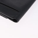 CHANEL COCO Mark Bifold Wallet Caviar Skin Black Silver CC Auth 194143A-10