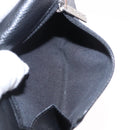 CHANEL COCO Mark Bifold Wallet Caviar Skin Black Silver CC Auth 194143A-18