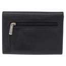 CHANEL COCO Mark Bifold Wallet Caviar Skin Black Silver CC Auth 194143A-3