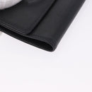 CHANEL COCO Mark Bifold Wallet Caviar Skin Black Silver CC Auth 194143A-8