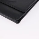 CHANEL COCO Mark Bifold Wallet Caviar Skin Black Silver CC Auth 194143A-9