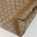 CELINE Macadam Shoulder Bag PVC Leather Beige Gold Tone Auth 194144A-9