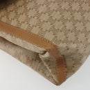 CELINE Macadam Shoulder Bag PVC Leather Beige Gold Tone Auth 194144A-14