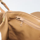 CELINE Macadam Shoulder Bag PVC Leather Beige Gold Tone Auth 194144A-21