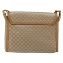 CELINE Macadam Shoulder Bag PVC Leather Beige Gold Tone Auth 194144A-2