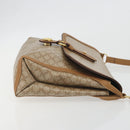 CELINE Macadam Shoulder Bag PVC Leather Beige Gold Tone Auth 194144A-3