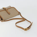 CELINE Macadam Shoulder Bag PVC Leather Beige Gold Tone Auth 194144A-7