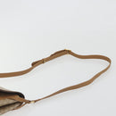 CELINE Macadam Shoulder Bag PVC Leather Beige Gold Tone Auth 194144A-8