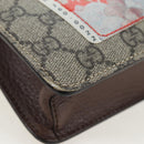 GUCCI GG Supreme Web Sherry Line Courier Bag PVC Beige Gold 474083 Auth 194145V-12