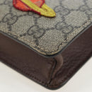GUCCI GG Supreme Web Sherry Line Courier Bag PVC Beige Gold 474083 Auth 194145V-13
